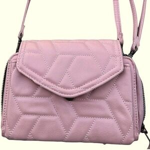 NWOT Quilted Crossbody Bag, Pink Shoulder Bag, Flap Closure, Wallet‎ Purse